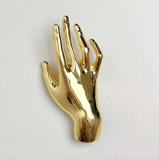 Gold Hand Brooche