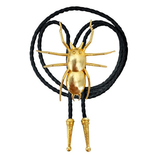 Gold and Black Spider Bolo Tie
